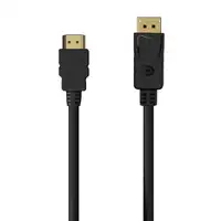 AISENS Cable Conversor DISPLAYPORT a HDMI, DP/M-HDMI/M, Negro, 0.5M