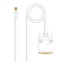 Nanocable Cable conversor Mini DP a DVI, Mini DP/M - DVI/M, Blanco, 2.0 M