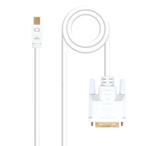Nanocable Cable conversor Mini DP a DVI, Mini DP/M - DVI/M, Blanco, 2.0 M
