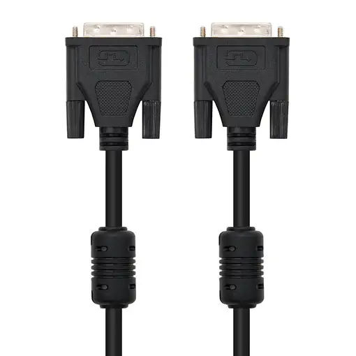 Nanocable DVI, 5m cable DVI Negro