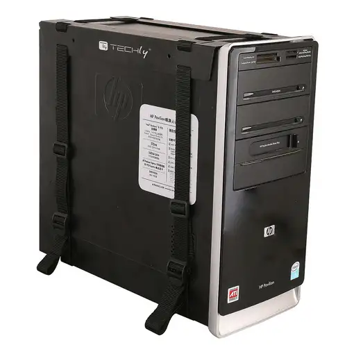 Techly ICA-CS 60 soporte de CPU Soporte de CPU para instalación en escritorio Negr
