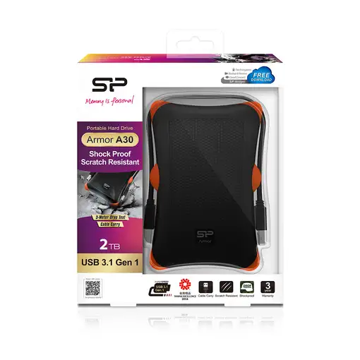 Silicon Power Armor A30 disco duro externo 2 TB 2.5" USB tipo A 3.2 Gen 1 (3.1 Gen