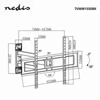 Nedis TVWM1550BK soporte para TV 177,8 cm (70") Negro