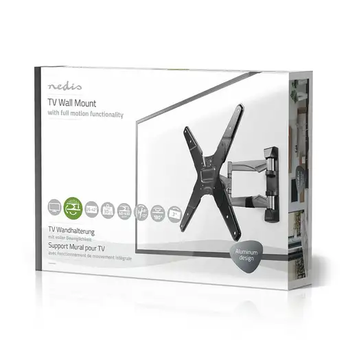 Nedis TVWM5530BK soporte para TV 106,7 cm (42") Plata, Negro