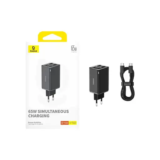 Baseus GAN6 65W ŞARJ+100W C TO C KBL-SYH cargador de dispositivo móvil Ordenador p