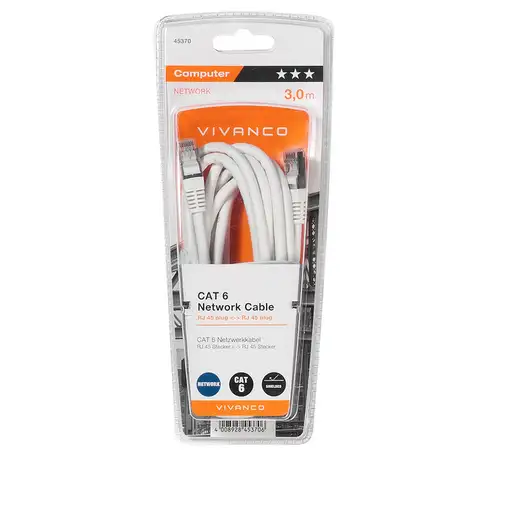 Vivanco 45370 cable de red Blanco 3 m Cat6 F/UTP (FTP)
