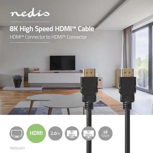 Nedis CVGL35000BK20 cable HDMI 2 m HDMI tipo A (Estándar) Negro