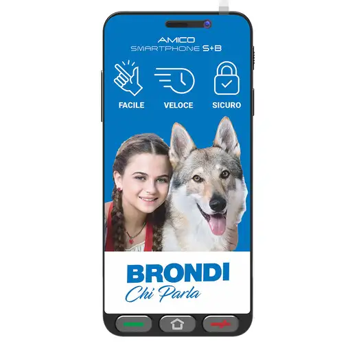 Brondi Amico Smartphone S+B Nero 14,5 cm (5.7") SIM doble Android 12 Go edition 4G