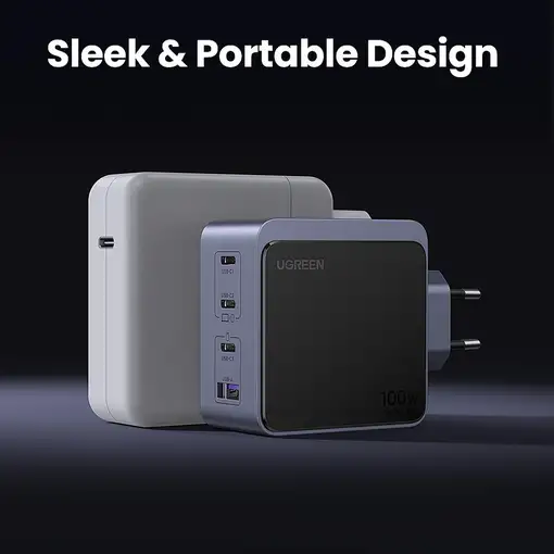 Ugreen Nexode S 100W 4-Port GaN Fast Charger EU gray Ordenador portátil, Teléfono