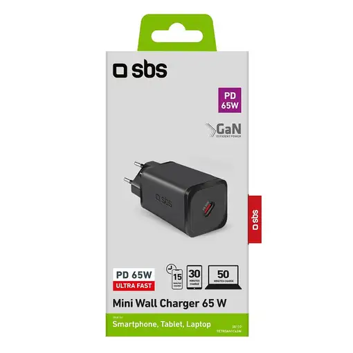 SBS TETRGAN1C65W cargador de dispositivo móvil Auriculares, Auriculares, Portátil,