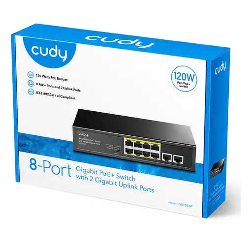 Cudy GS1010P switch Gigabit Ethernet (10/100/1000) Energía sobre Ethernet (PoE) Mo