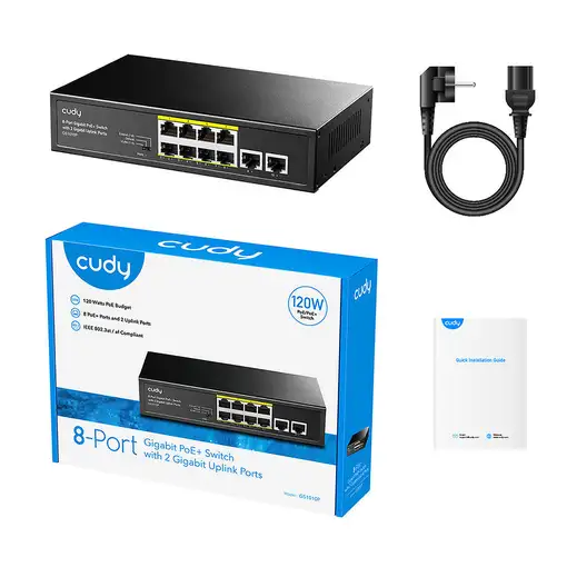 Cudy GS1010P switch Gigabit Ethernet (10/100/1000) Energía sobre Ethernet (PoE) Mo