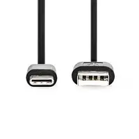 Nedis CCGL60600BK10 cable USB USB 2.0 1 m USB A USB C Negro