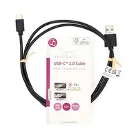 Nedis CCGL60600BK10 cable USB USB 2.0 1 m USB A USB C Negro