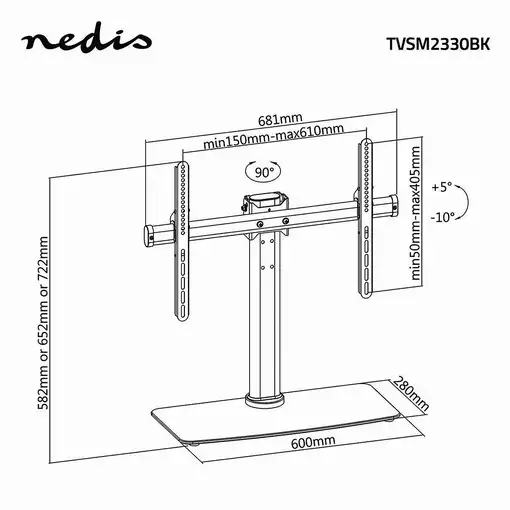 Nedis TVSM2330BK soporte para monitor 165,1 cm (65") Escritorio Negro