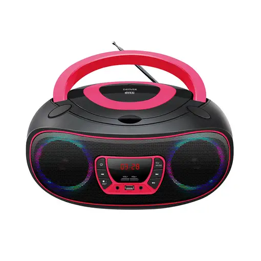 Denver TCL-212BT PINK Reproductor de CD portátil Negro, Rosa