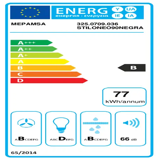 Mepamsa STILO NEO 90 De pared Negro 610 m³/h