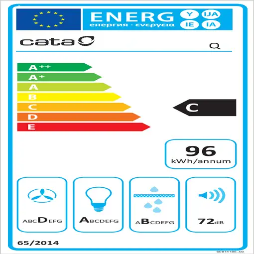 CATA Q 600 BK De pared Negro 645 m³/h