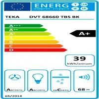 Teka DVT 68660 TBS BK De pared Negro 786 m³/h