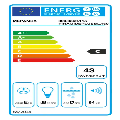 Mepamsa Piramide Plus 60 De pared Blanco 290 m³/h