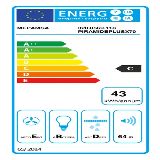 Mepamsa Piramide Plus X 70 De pared Acero inoxidable 290 m³/h
