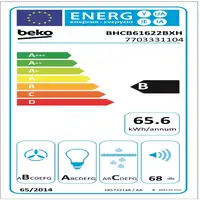 Beko BHCB61622BXH campana De pared Acero inoxidable 613 m³/h