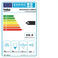 Beko BHCA66641BBHS De pared Negro 445 m³/h
