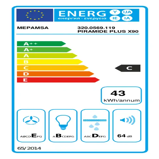 Mepamsa Piramide Plus X 90 De pared Acero inoxidable 290 m³/h