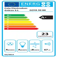 CATA Goya 90 De pared Negro, Gris 600 m³/h
