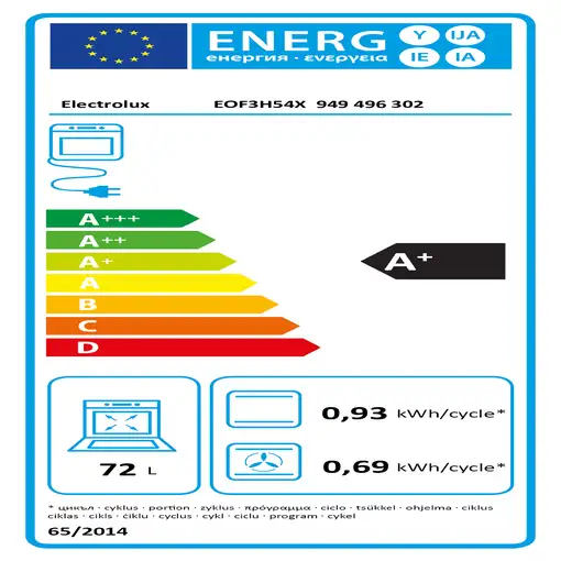 Electrolux EOF3H54X 72 L Acero inoxidable