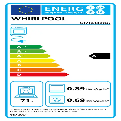 Whirlpool OMR58RR1X 71 L 3300 W Acero inoxidable