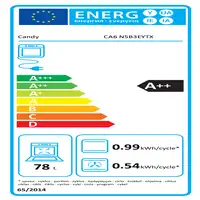 Candy CA6 N5B3EYTX 78 L Negro, Acero inoxidable