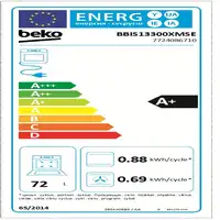 Beko BBIS13300XMSE horno 72 L 3000 W Acero inoxidable