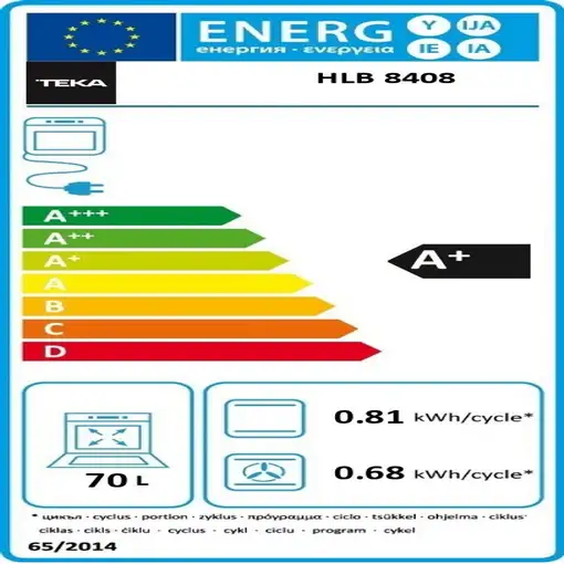 Teka HLB 8408 BK horno 71 L 3215 W Negro