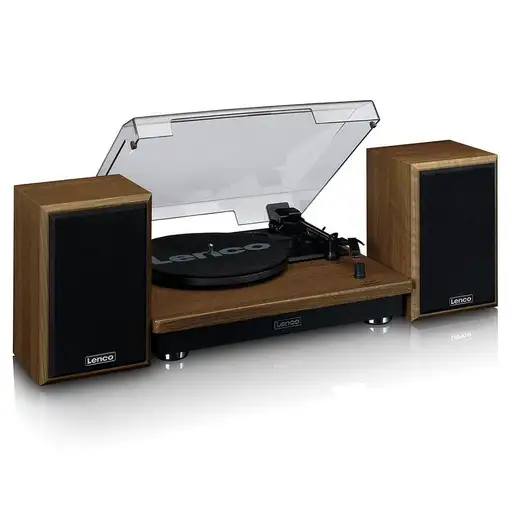 Lenco LS-100WD tocadisco Tocadiscos de tracción por correa Negro, Roble Automático