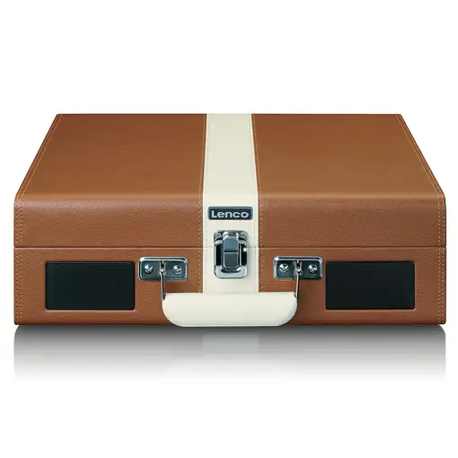 Lenco TT-120BNWH Tocadiscos de tracción por correa Marrón, Blanco