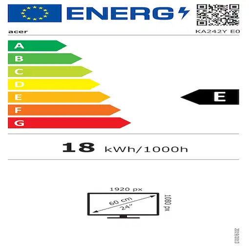Acer KA2 KA242YE0bi LED display 60,5 cm (23.8") 1920 x 1080 Pixeles Full HD LCD Ne