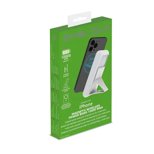 Celly MAGPB10000WH batería externa 10000 mAh Cargador inalámbrico Blanco