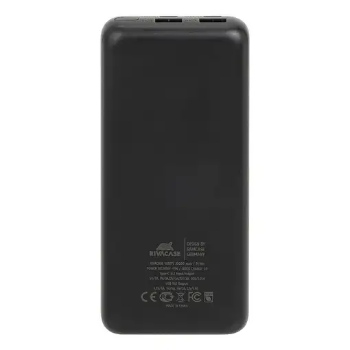 Rivacase VA1075 batería externa Polímero de litio 20000 mAh Negro, Azul