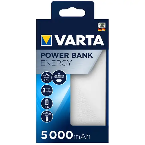Varta Energy 5000 Polímero de litio 5000 mAh Negro, Blanco