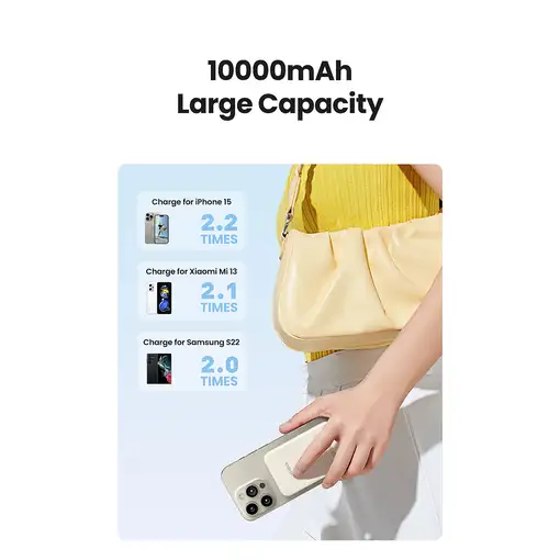 Ugreen 25208 batería externa 10000 mAh Cargador inalámbrico Beige