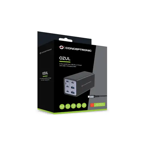 Conceptronic OZUL06BE cargador de dispositivo móvil Universal Negro Corriente alte
