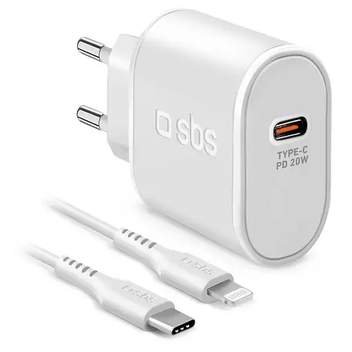 SBS TETRKITPD20LIGW cargador de dispositivo móvil Smartphone Blanco Corriente alte