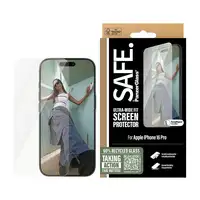 PanzerGlass SAFE. by ® Screen Protector iPhone 16 Pro | Ultra-Wide Fit Protector d