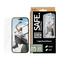 PanzerGlass SAFE. by ® Screen Protector iPhone 16 | 15 | Ultra-Wide Fit Protector