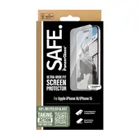 PanzerGlass SAFE. by ® Screen Protector iPhone 16 | 15 | Ultra-Wide Fit Protector