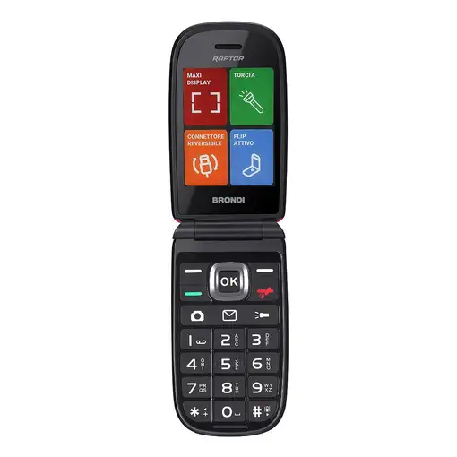 Brondi Raptor 7,11 cm (2.8") 106 g Negro, Naranja Teléfono para personas mayores