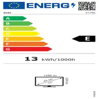 Acer V6 V176L LED display 43,2 cm (17") 1280 x 1024 Pixeles SXGA LCD Negro