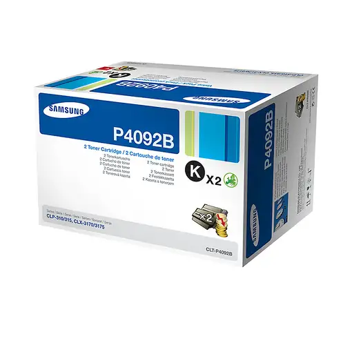 Samsung CLT-P4092B cartucho de tóner 2 pieza(s) Original Negro