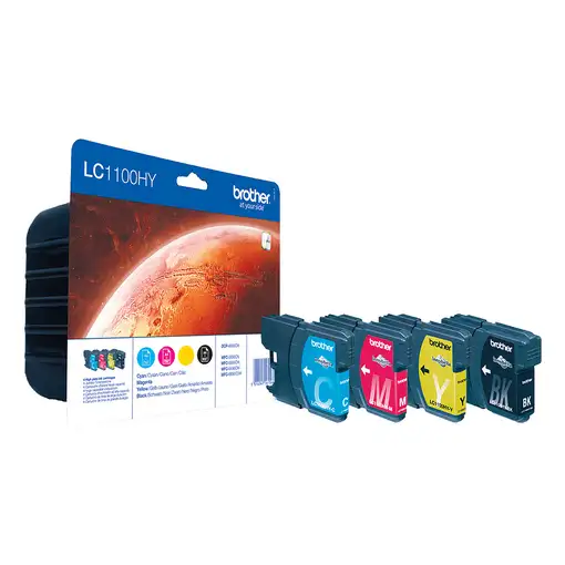 Brother LC1100HYVALBP cartucho de tinta 4 pieza(s) Original Negro, Cian, Magenta,